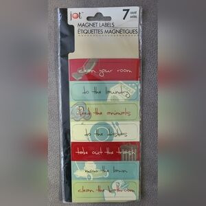 Pack of 7 Magnet Labels Reminder Tags Chores Tasks NEW‎